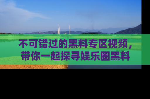 不可错过的黑料专区视频，带你一起探寻娱乐圈黑料