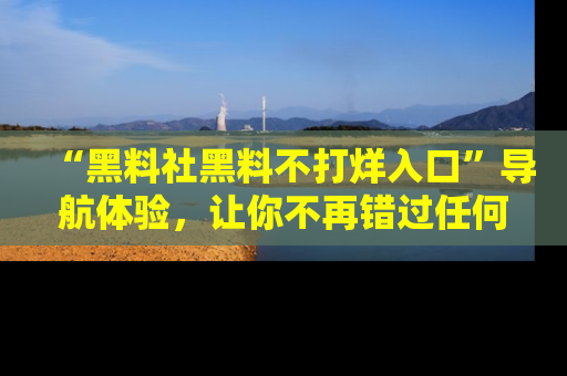 “黑料社黑料不打烊入口”导航体验，让你不再错过任何精彩黑料