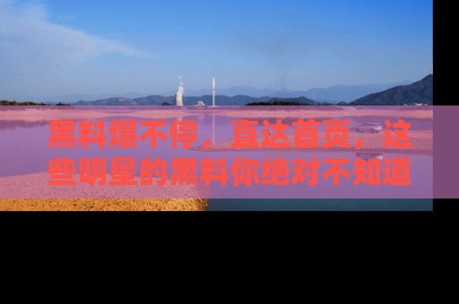 黑料爆不停，直达首页，这些明星的黑料你绝对不知道！
