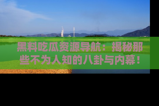 黑料吃瓜资源导航：揭秘那些不为人知的八卦与内幕！